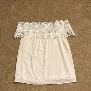 Off the shoulder white top